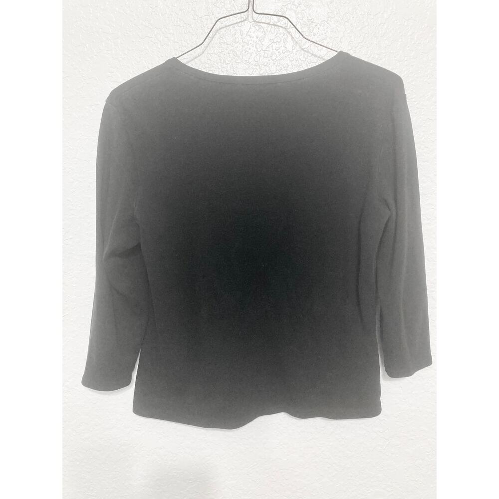 New York & Company Women's L Black 100% Cotton Button Front Cardigan Sweater - Picture 4 of 9